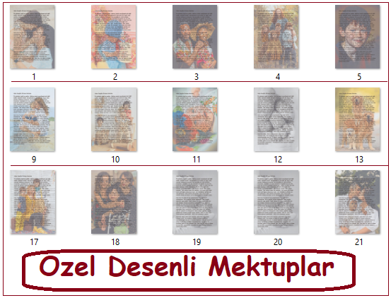 Özel Desenli Mektuplar